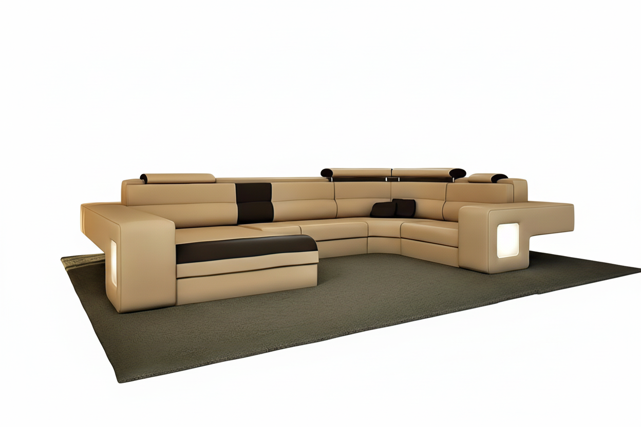 Asherton Functional Sectional with LED Light
