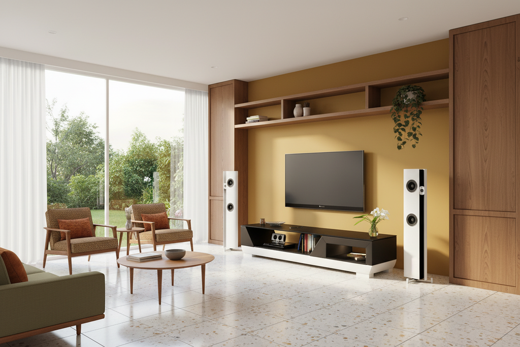 Austin TV Stand black white mid-century