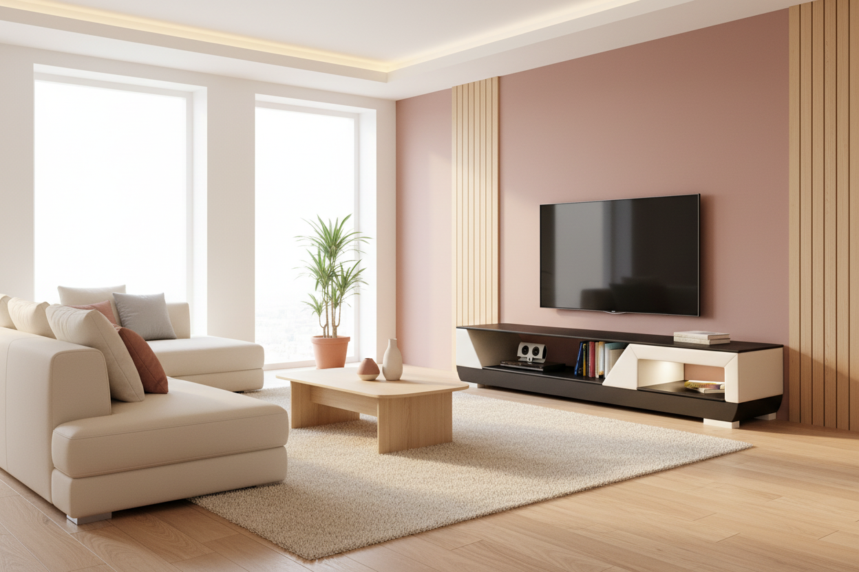 Austin TV Stand cream black Nordic