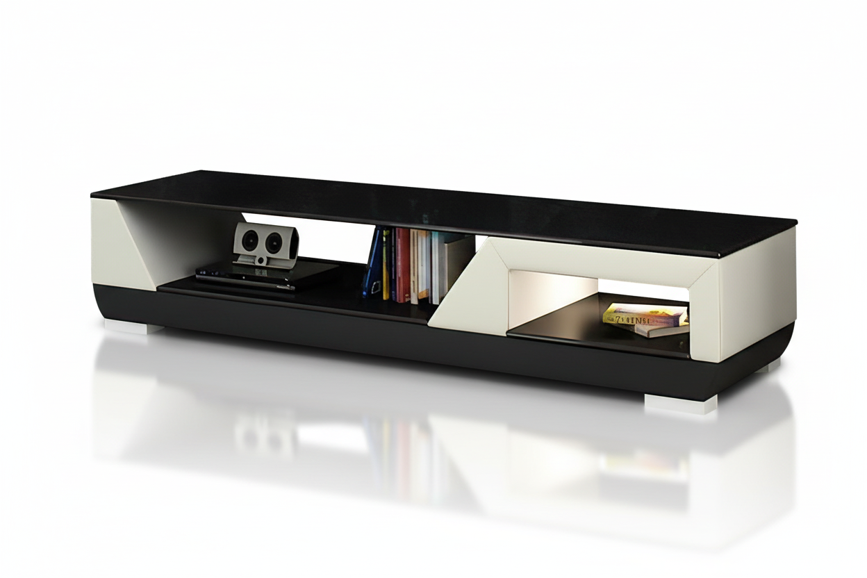 Austin TV Stand cream black reflection