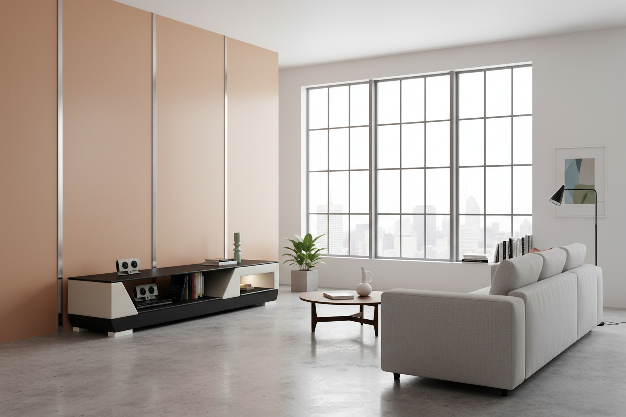 Austin TV Stand dark cream black loft