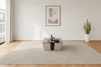 Beige and gray coffee table in minimalist room