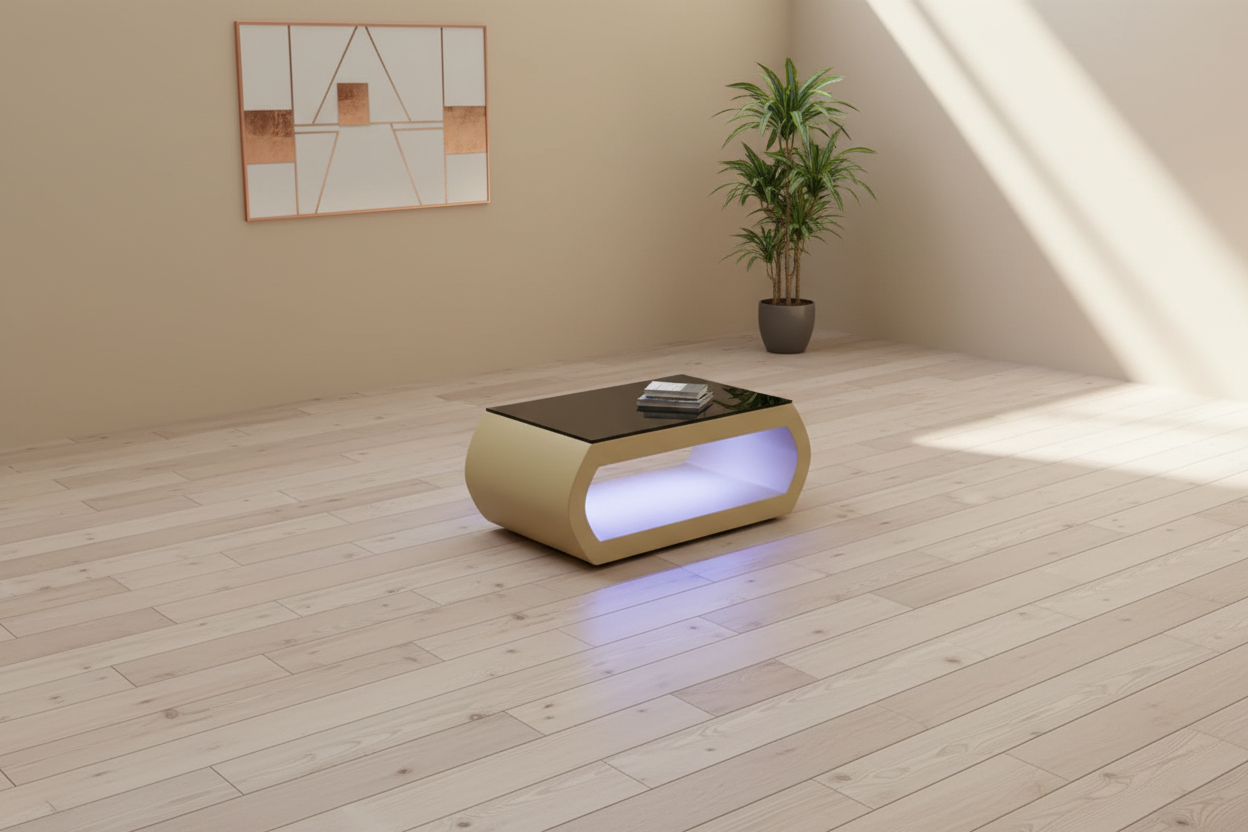 Beige coffee table in modern loft