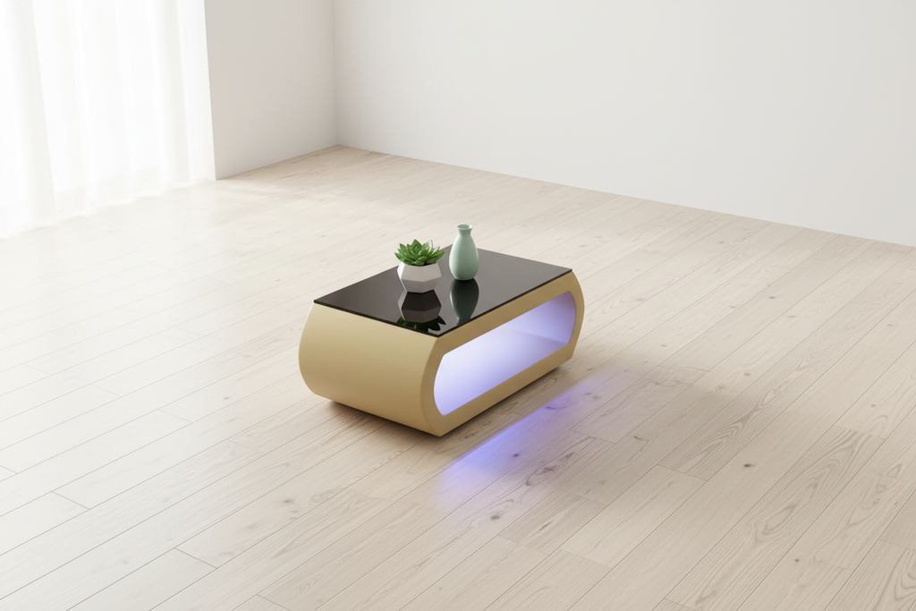 Beige coffee table in Scandinavian space