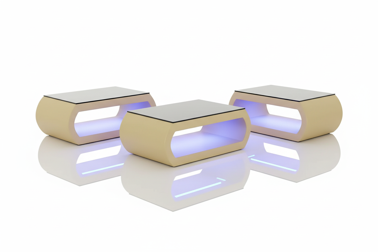 Beige coffee table with reflection