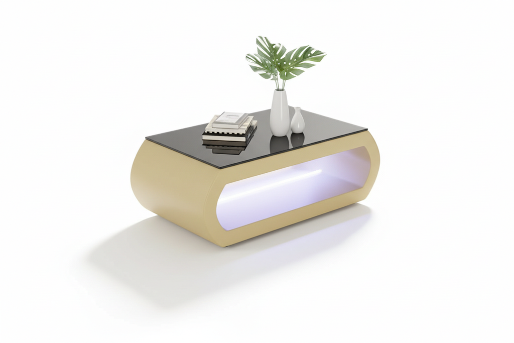 Beige coffee table with shadow