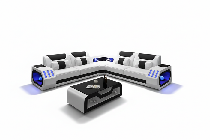 Omont Corner Sectional with Bluetooth Speaker & LED Lights | Smart Modular Sofa