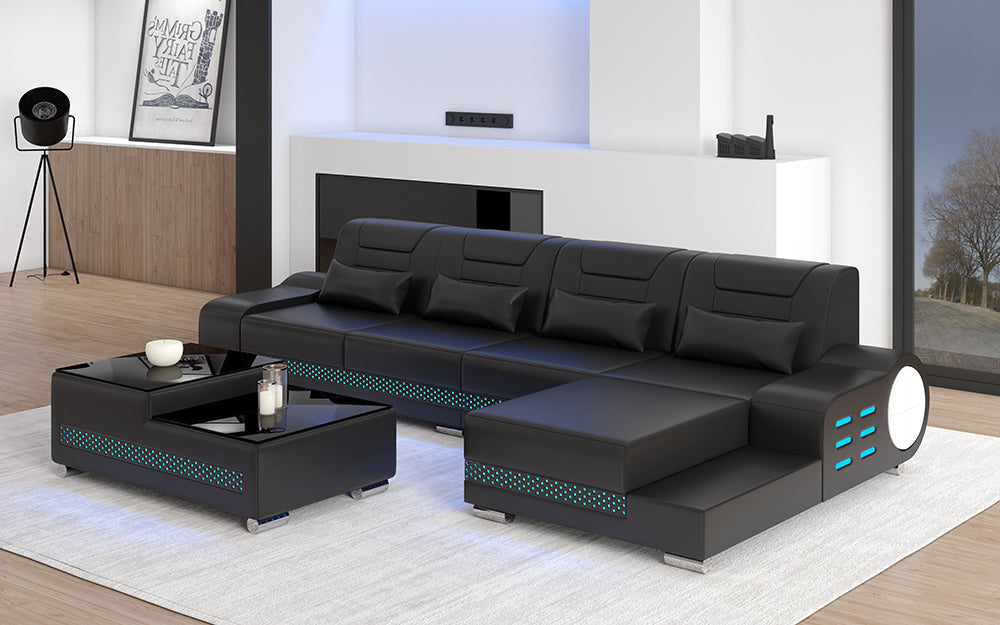 Elliot Mini Modern Leather Sectional