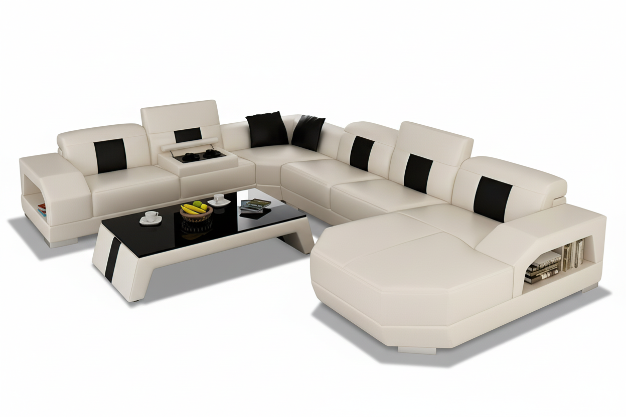 Bozeman Leather Sectional with Shape Chaise