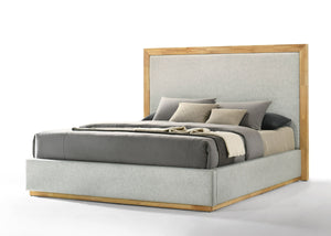 Cara Domus Santa Barbara - Modern Grey Fabric + Natural Bedroom Set
