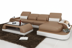 Brosnan Leather Sectional with LED Light