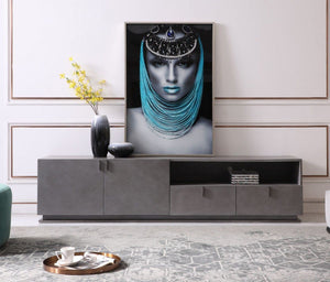 Modrest Buckley - Modern Grey Crackle TV Stand