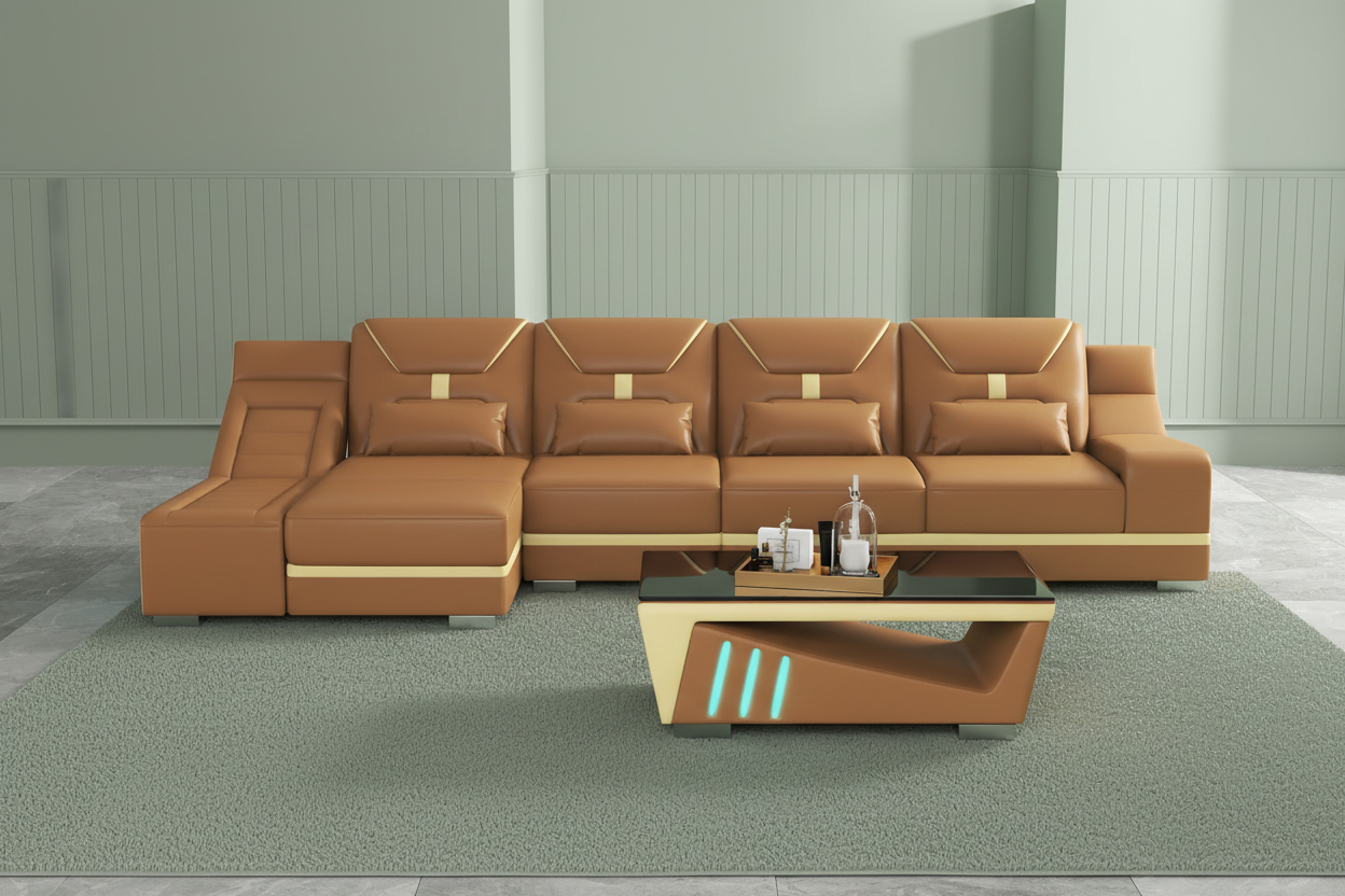 Coffee Table - Soft Sage Green Background