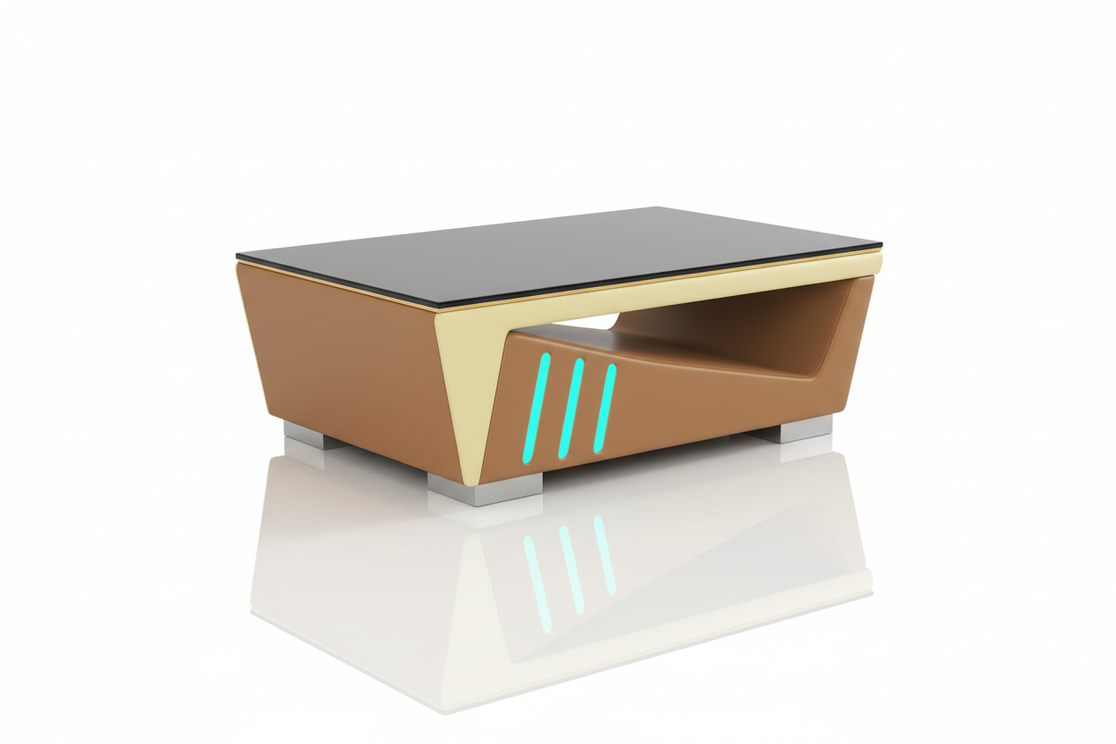 Coffee Table with Mirror Reflection