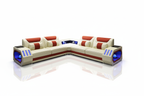 Cream & Orange Omont Sectional - Reflection