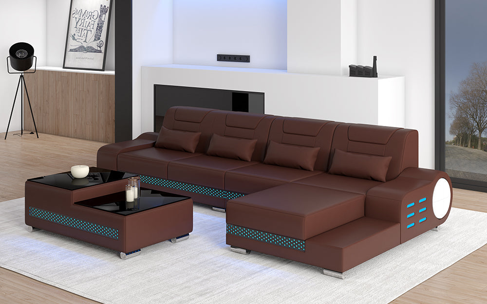 Elliot Mini Modern Leather Sectional