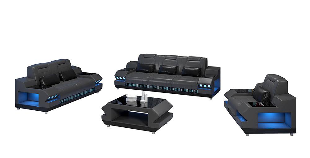 Celsius Modern Leather Sofa Set