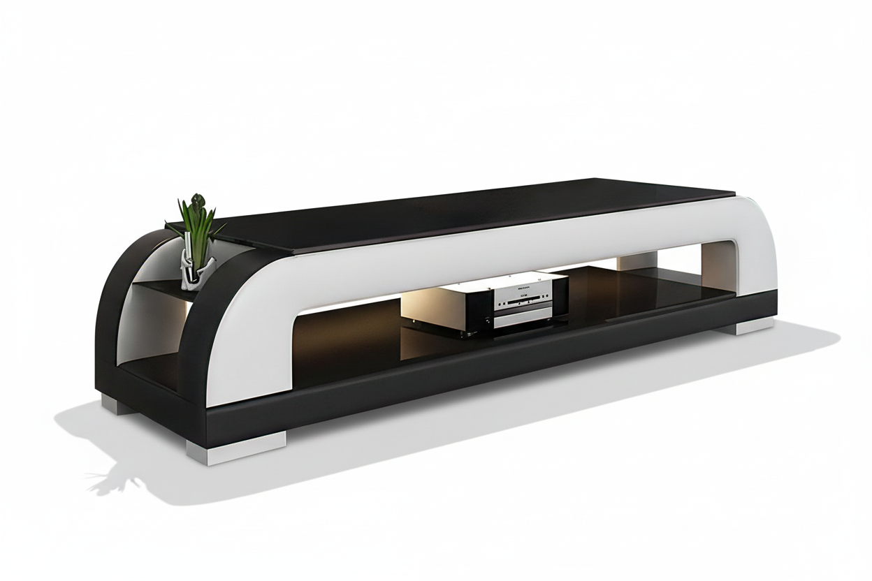 Dictict TV Stand cream black long shadow