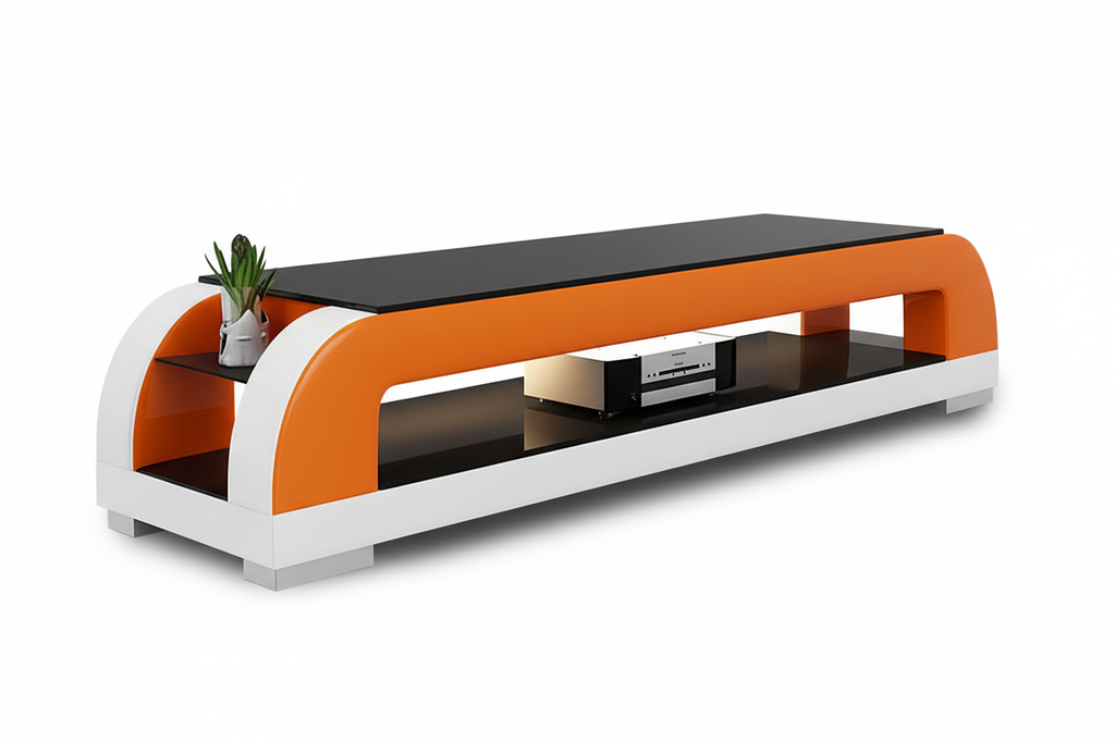 Dictict TV Stand orange white sharp shadow