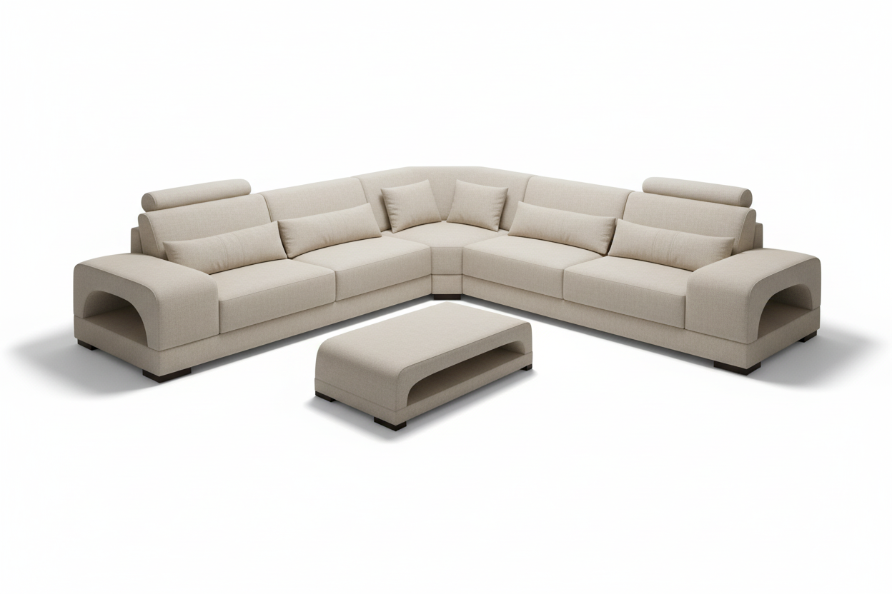 Donny Leather Sectional with Storage