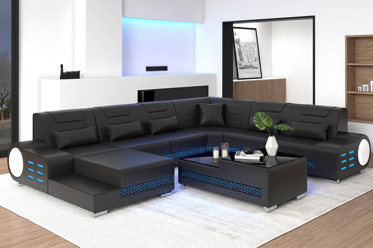 Elliot Coffee Table - Soft Champagne Beige with Decor