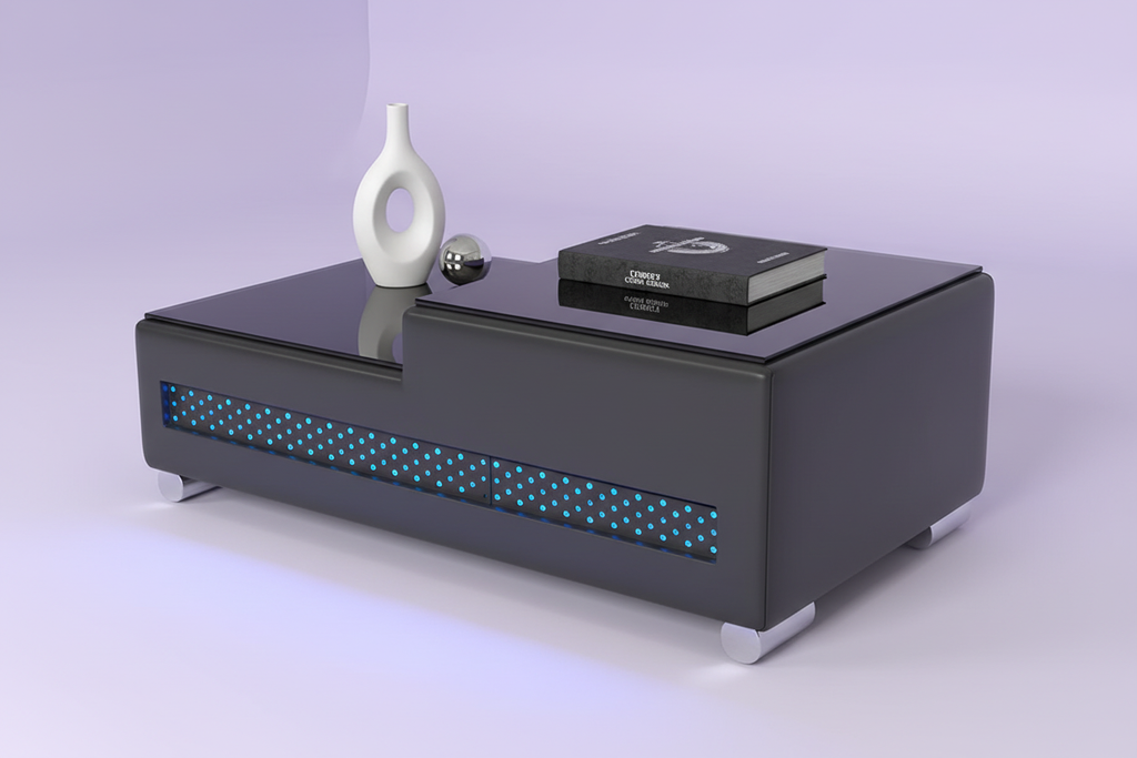 Elliot Coffee Table - Soft Lavender Purple with Decor