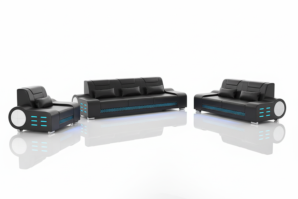 Elliot Modern Leather Sofa Set