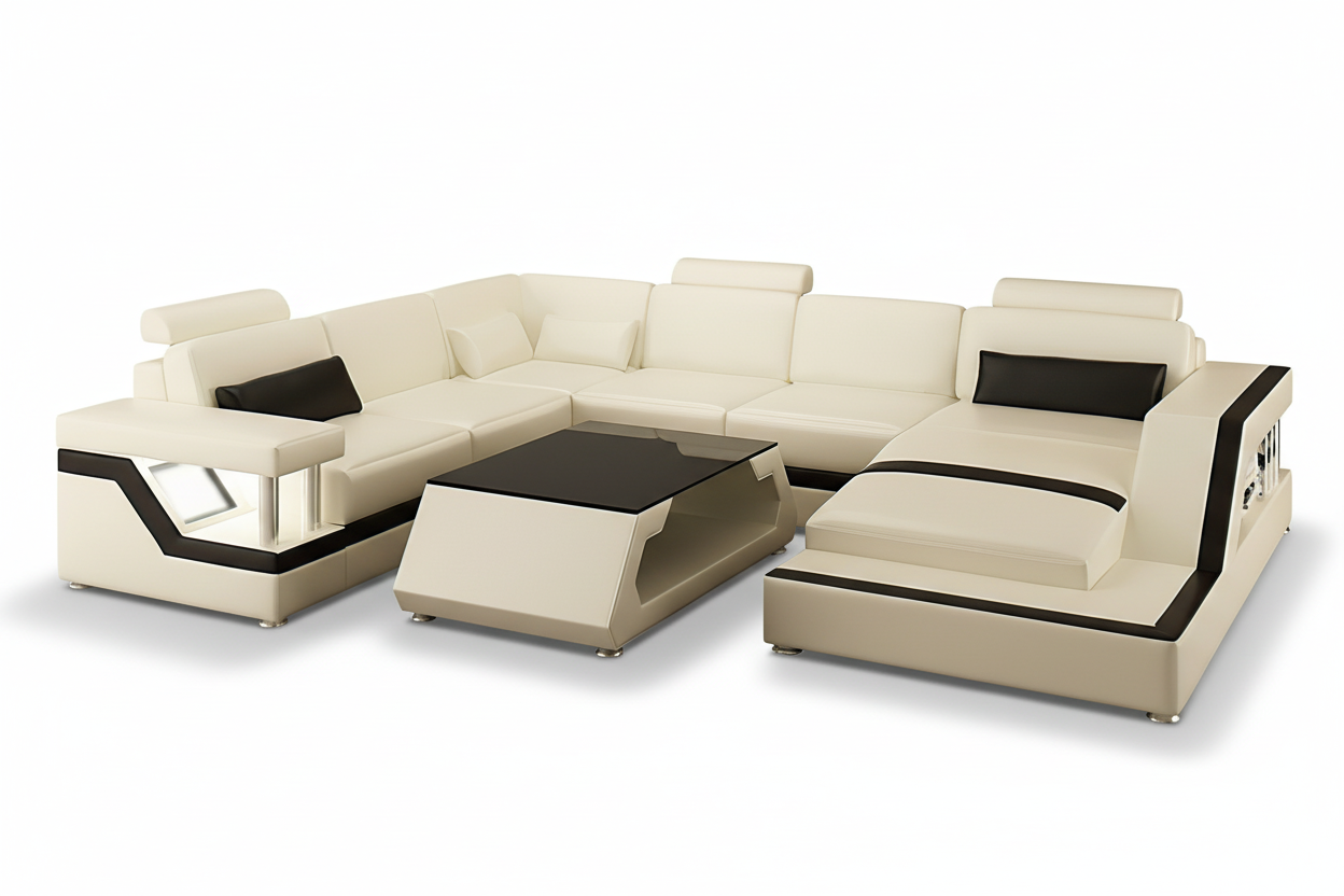 Emerson Leather Sectional With Storage