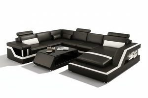 Emerson Leather Sectional With Storage