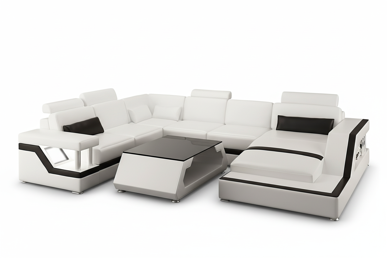 Emerson Leather Sectional With Storage