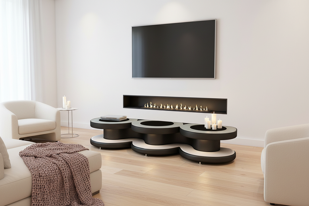 Emma TV Stand black cream Nordic