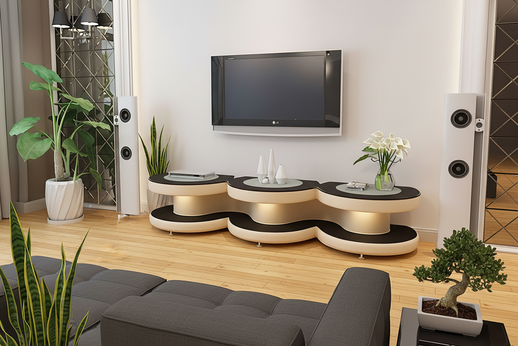 Emma TV Stand cream black zen