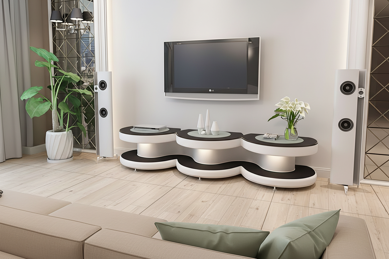 Emma TV Stand white black Scandinavian