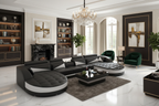 Geode Leather Sectional with Shape Chaise