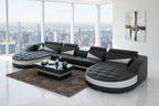 Geode Leather Sectional with Shape Chaise