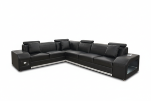 Giada Leather Sectional with LED Lights