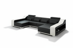 Ibiza Leather U Shape Sectional with Chaise