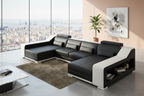 Ibiza Leather U Shape Sectional with Chaise
