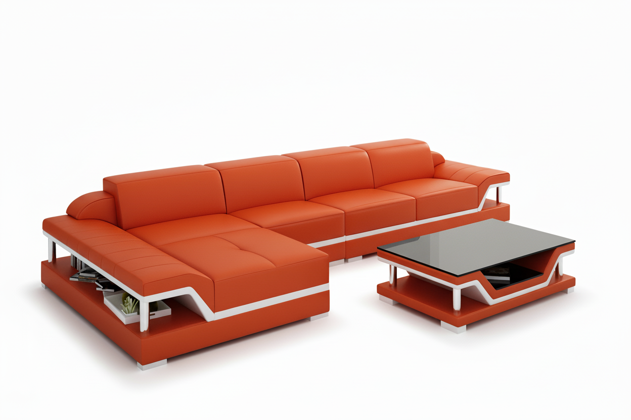 Taliya Small Modern Leather Sectional