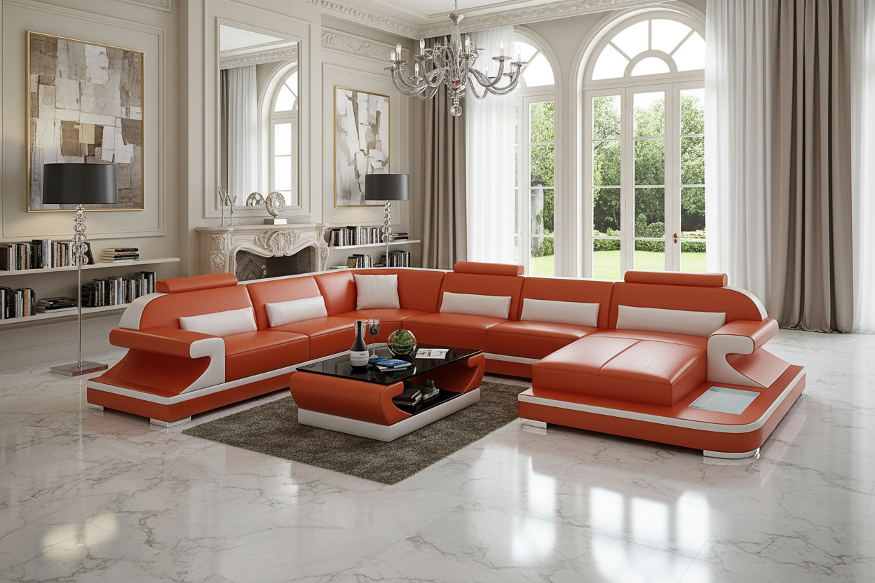 Josia Large Sectional Sofas with Adjustable Headrest