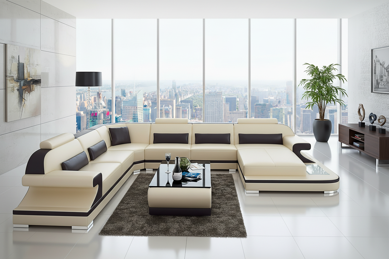 Josia Large Sectional Sofas with Adjustable Headrest