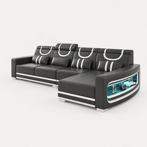 Luca Modern L Shape Sectional with LED Light