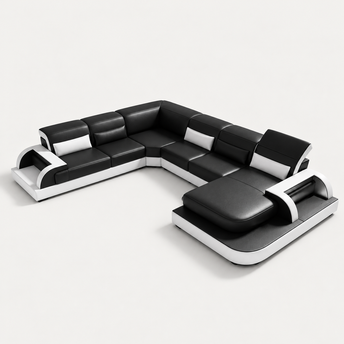 Molinaro Leather Sectional with Adjustable Headrest