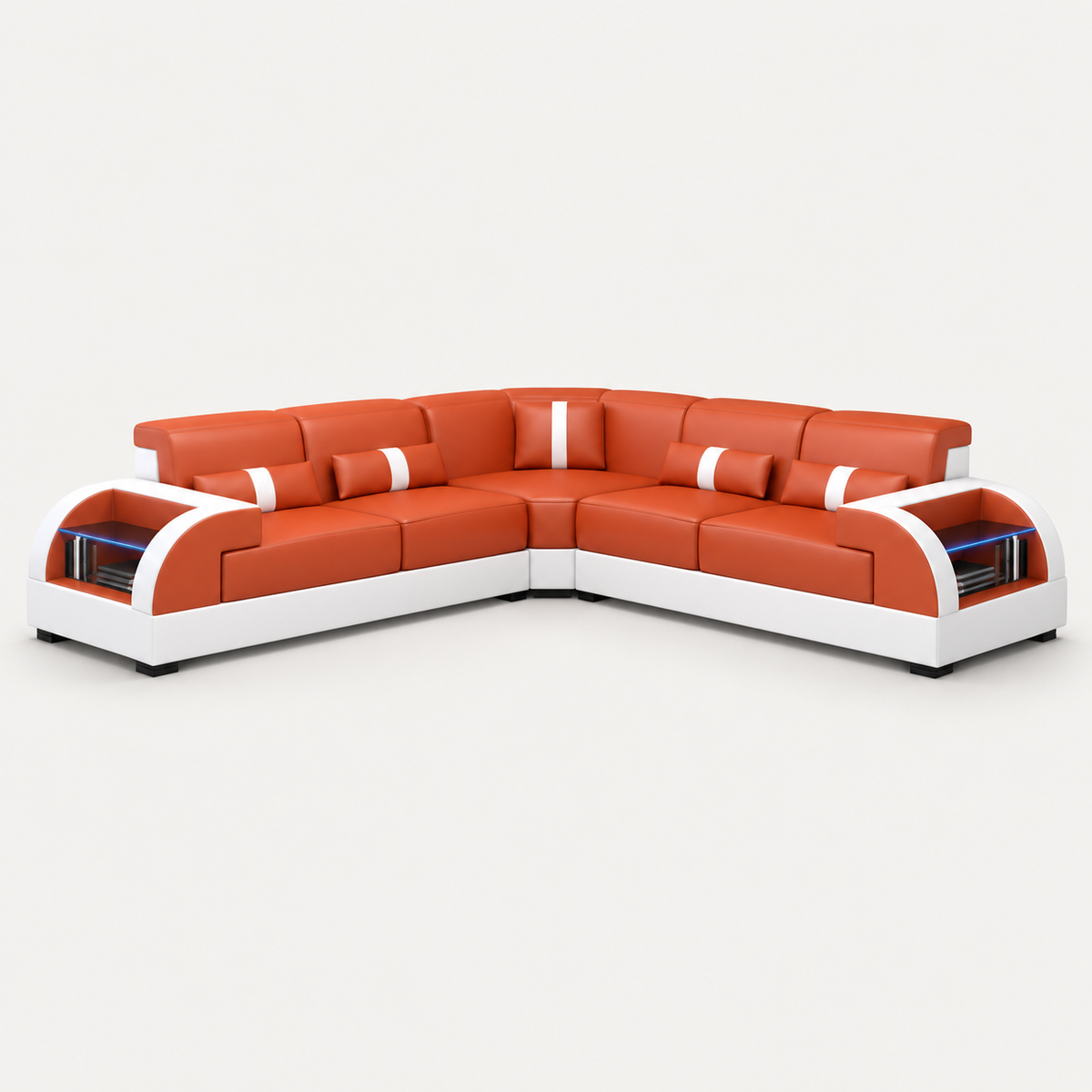 Piliu Leather Corner Sectional with Side Storage