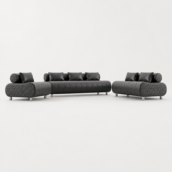 Puffer Modern Leather Sofa Set