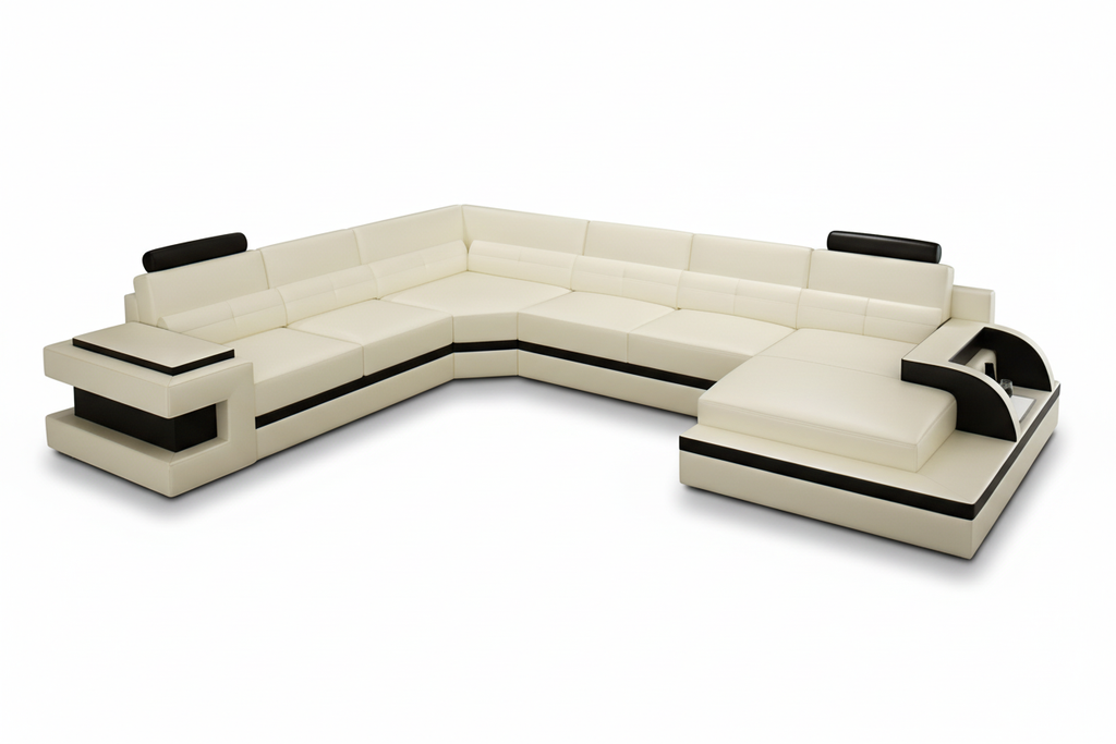 Kehlani Leather Sectional with LED Lights