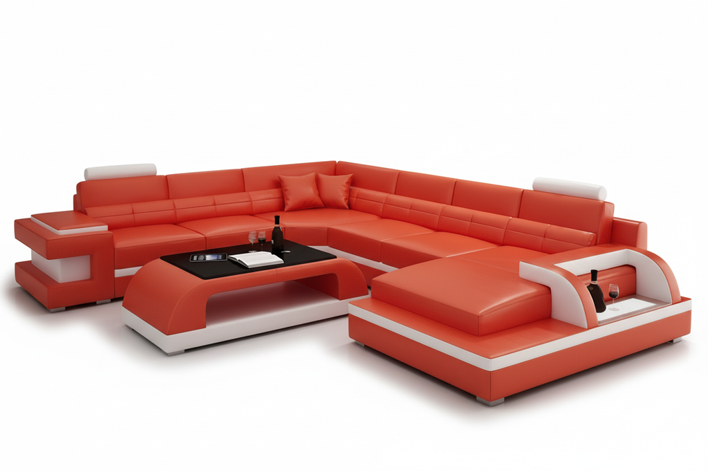 Kehlani Leather Sectional with LED Lights