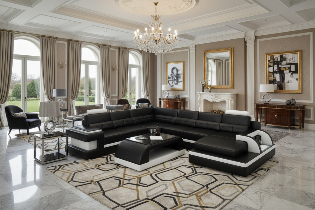 Kehlani Leather Sectional with LED Lights