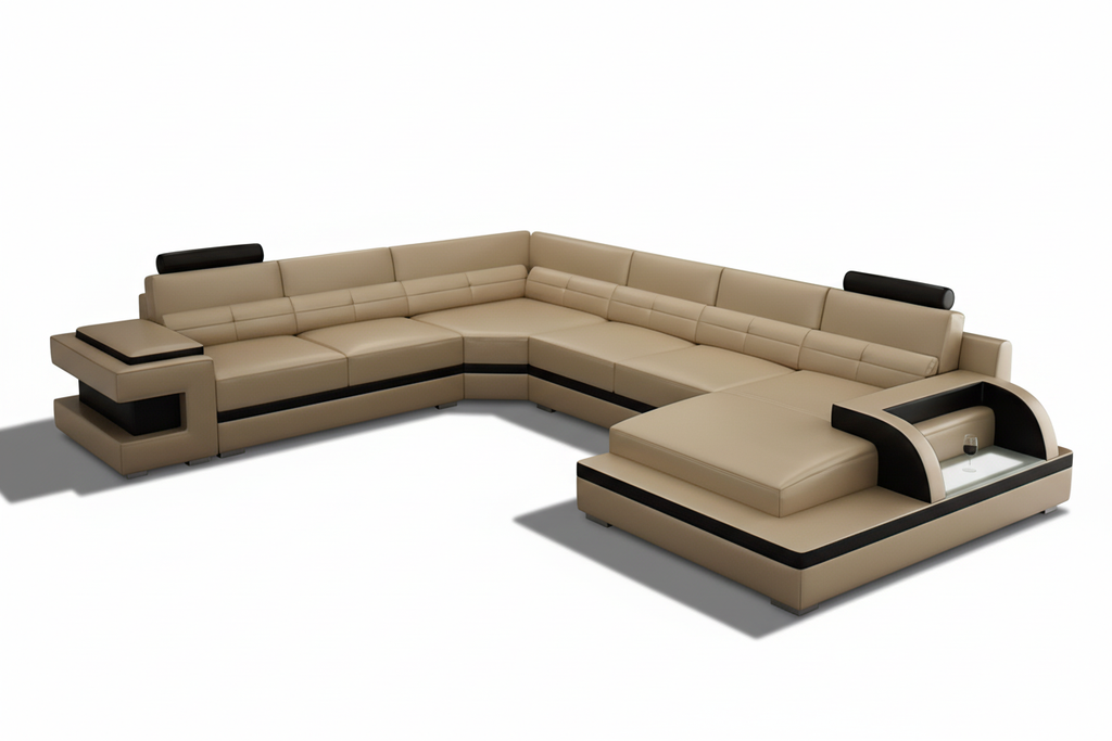 Kehlani Leather Sectional with LED Lights