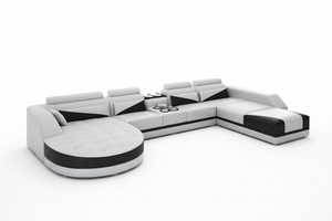 Lilo Leather Sectional with Shape Chaise